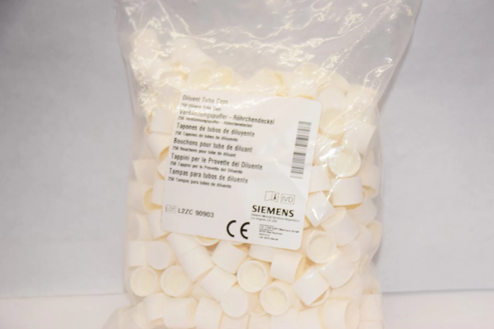 (NEW - Lot of 500) SIEMENS MEDICAL SOLUTIONS L2ZC , 90903 Diluent Tube Caps
