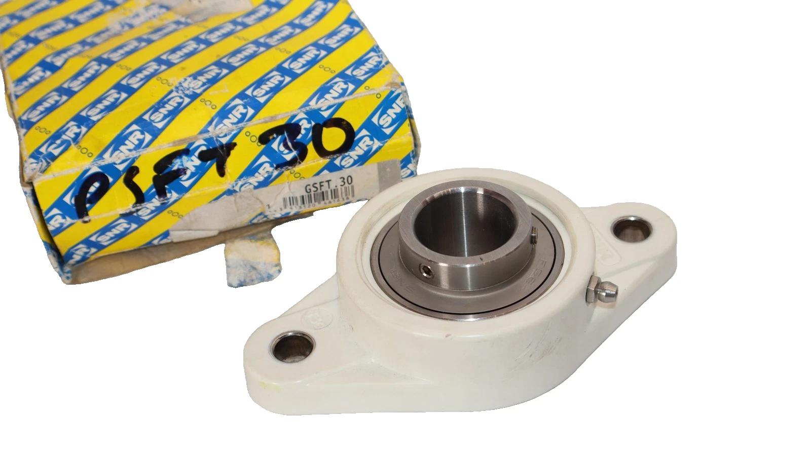 SNR GSFT.30 , MUC206FD 2-Bolt Thermoplastic & Stainless Bearing (NIB)