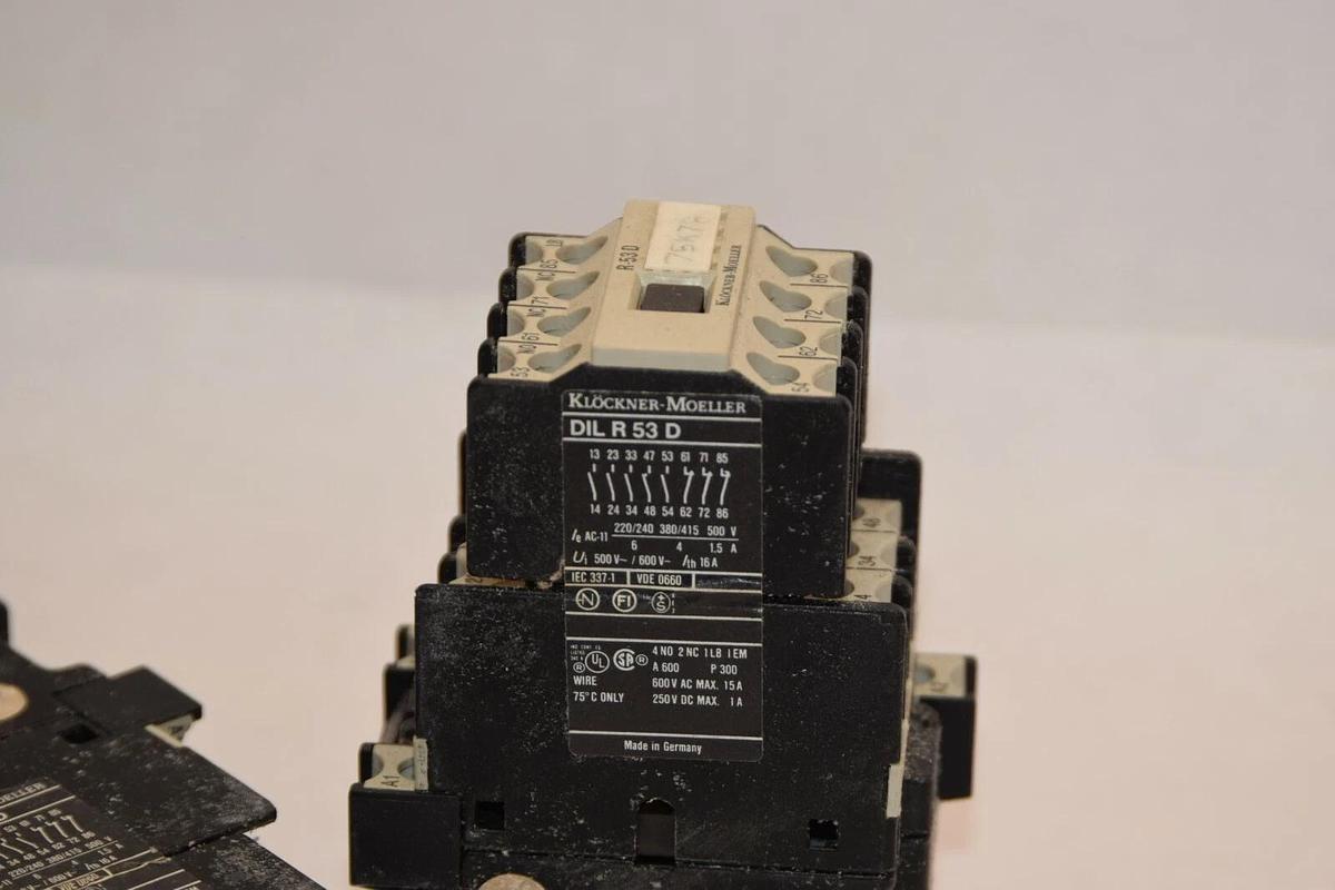 Used (Lot of 2) KLOCKNER-MOELLER DILR53D DIL R 53 D 115V 60Hz Coil Contactor