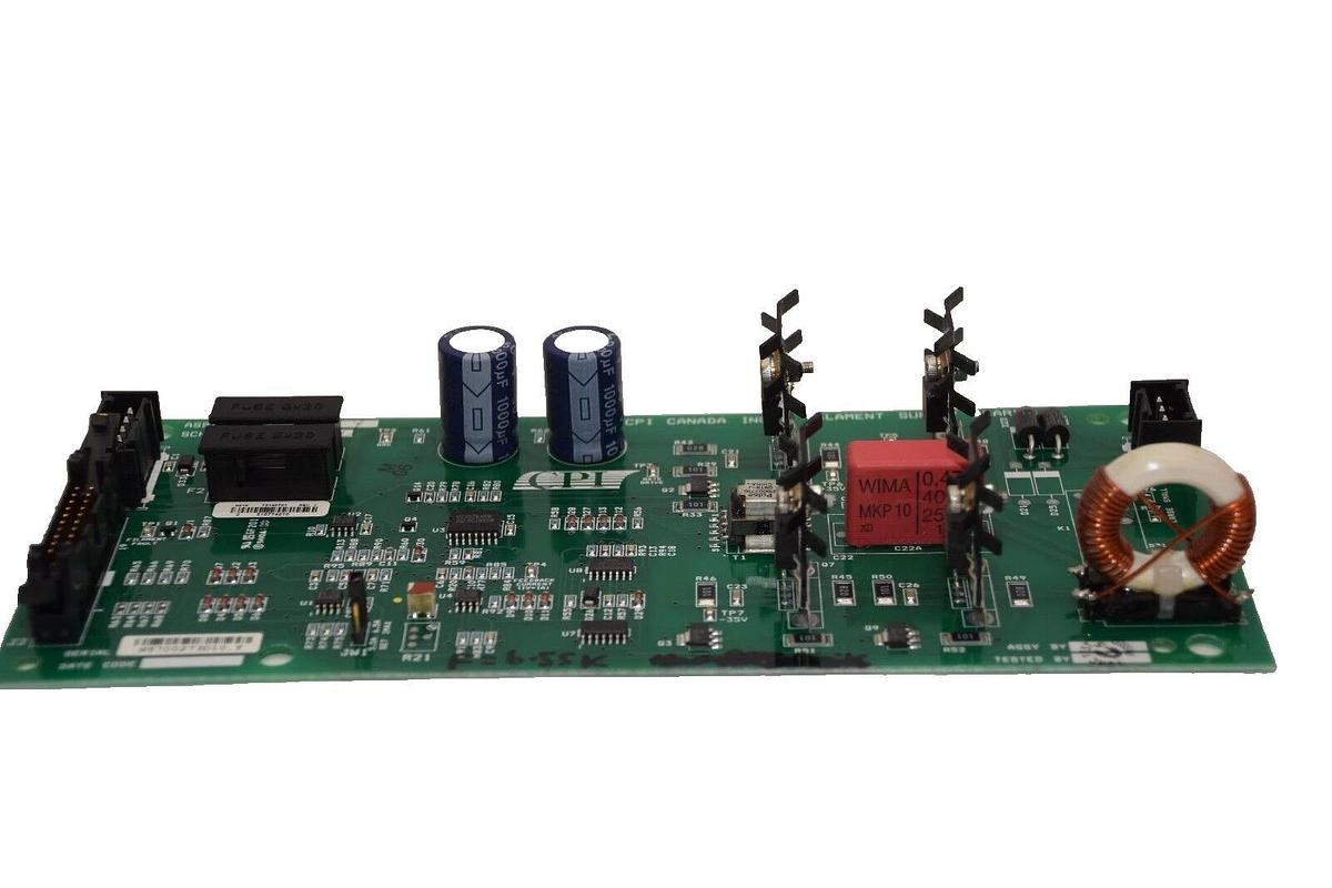 Used CPI CANADA INC 731407 , 73140711 Rev Y ,731405 Rev AC Filament Supply Board Card