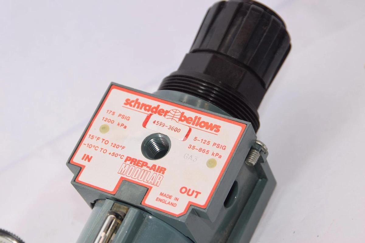 (NEW) SCHRADER BELLOWS 4599-3600 5-125psig Prep-Air Modular Lubricator *Dent*