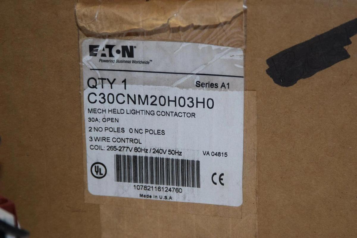 (NEW) EATON C30CNM20H03H0 30A 30 Amp 30 A Series A1 Lighting Contactor