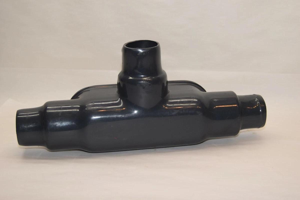 (NEW) PLASTI-BOND Red H2OT 1-1/2" Coated Conduit Body Tee T Fitting