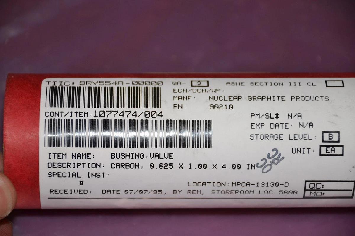 Box of 2 Parker Nuclear Graphite Products 90210 BRV554A Carbon Bushing Valve NEW