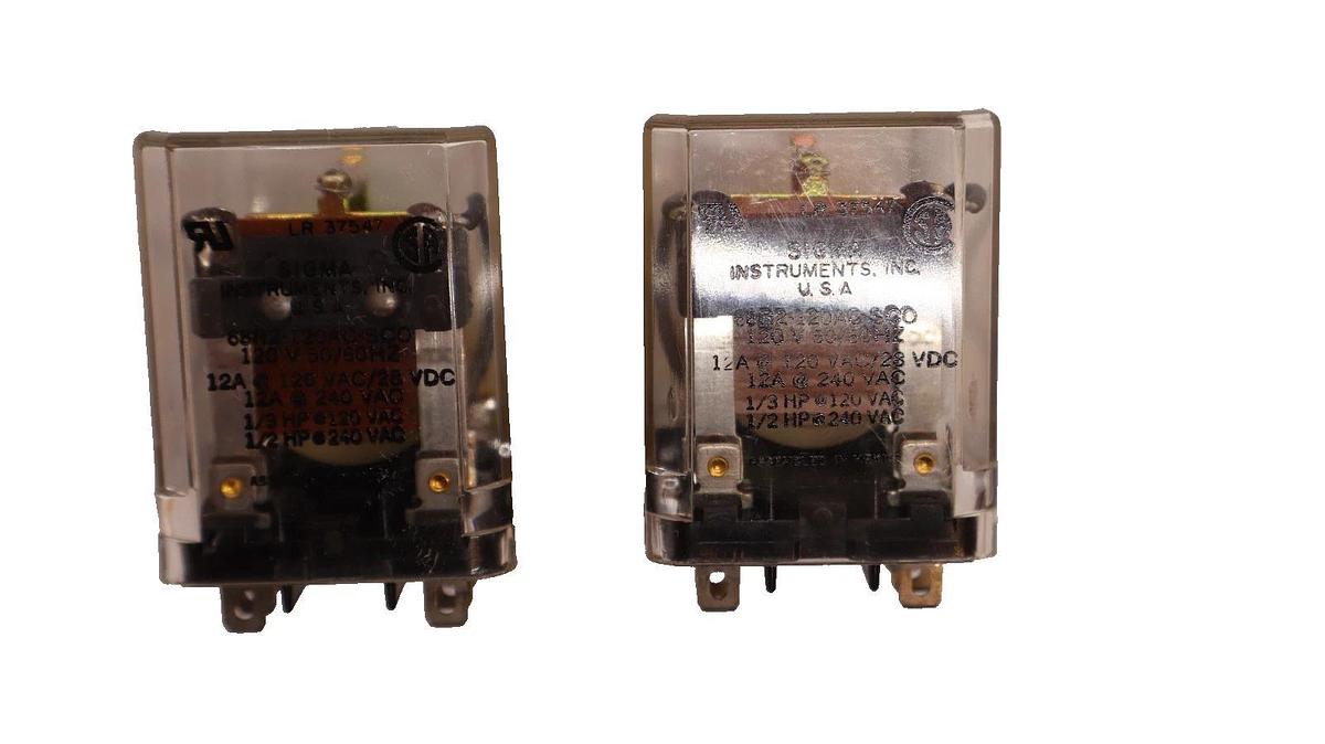 Used Sigma Instruments 68R2-120AC-SC0 120V 50/60Hz Relay USA (Lot of 2)