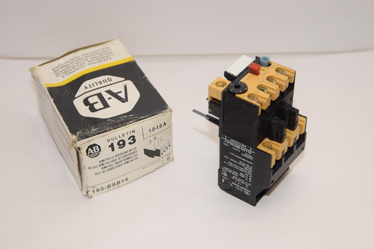 (NEW) ALLEN BRADLEY 193-BSB16 Series B 1.0-1.6A Bimetallic Overload Relay