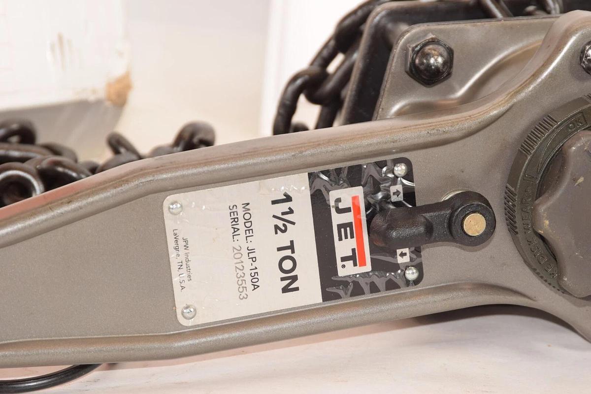 JET 1-1/2 1.5 Ton Lever Hoist JLP-A Series 1.5T 1-1/2T 10' JLP-150A (New)