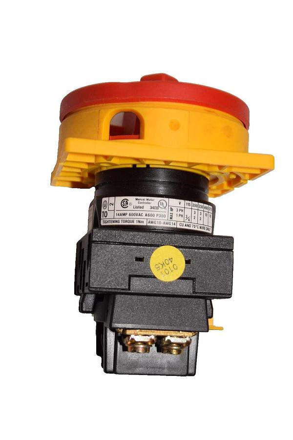 Used Moeller T0-1-102 , T01102 01 Amp 600Vac Red Main Power Switch