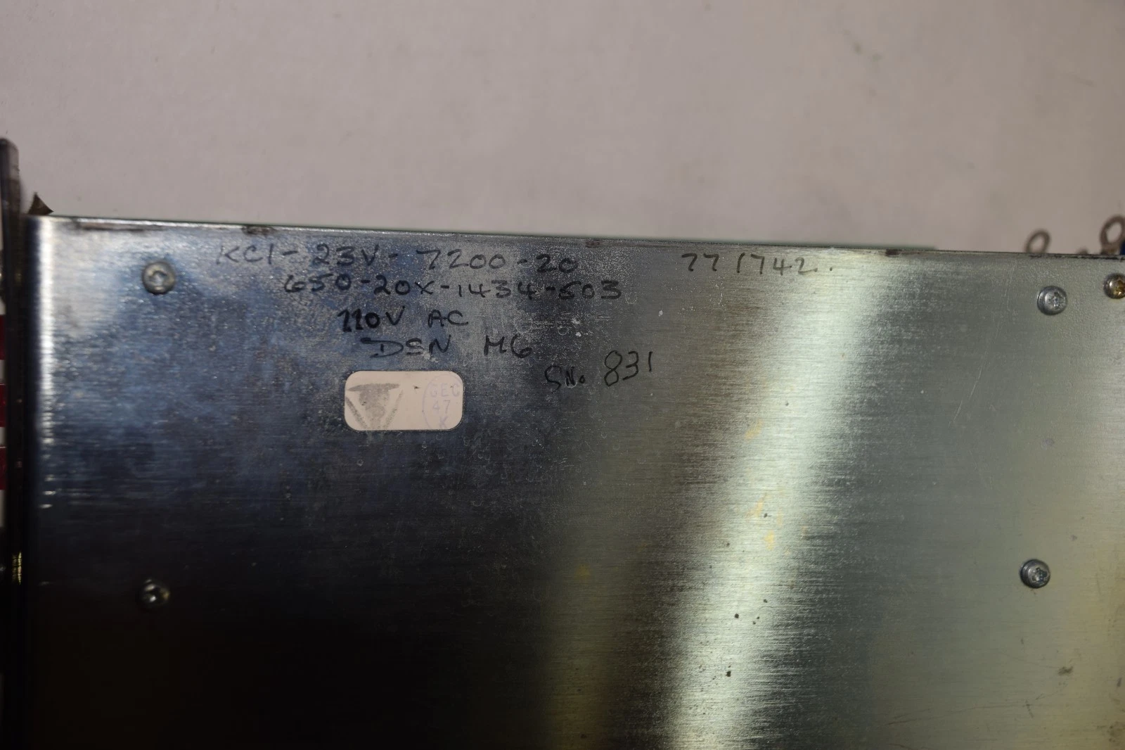Used GEC Power Supply Mk2, GA720/6K101 K-3-40/100 220V , GA720/6K/01 KCI-23V-7200-20