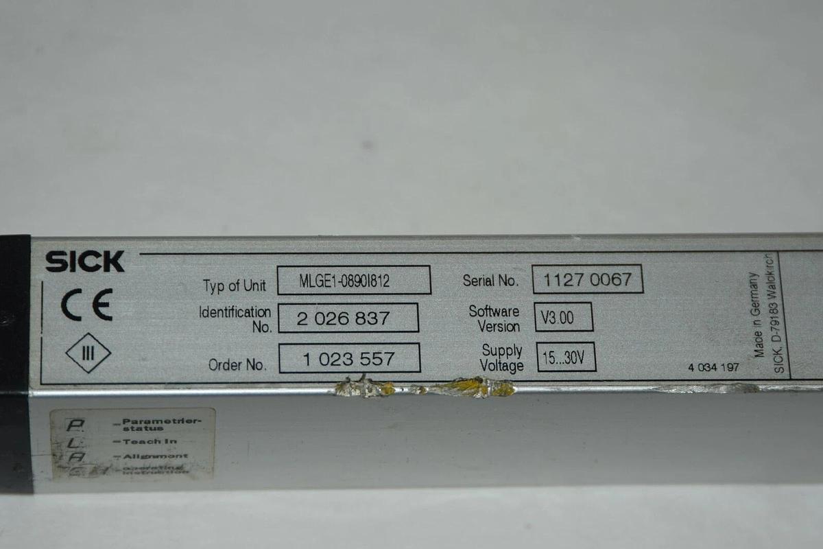 Used SICK Safety Light Curtain MLGE1-0890I812 MLGE10890I812 15-30V 8pin