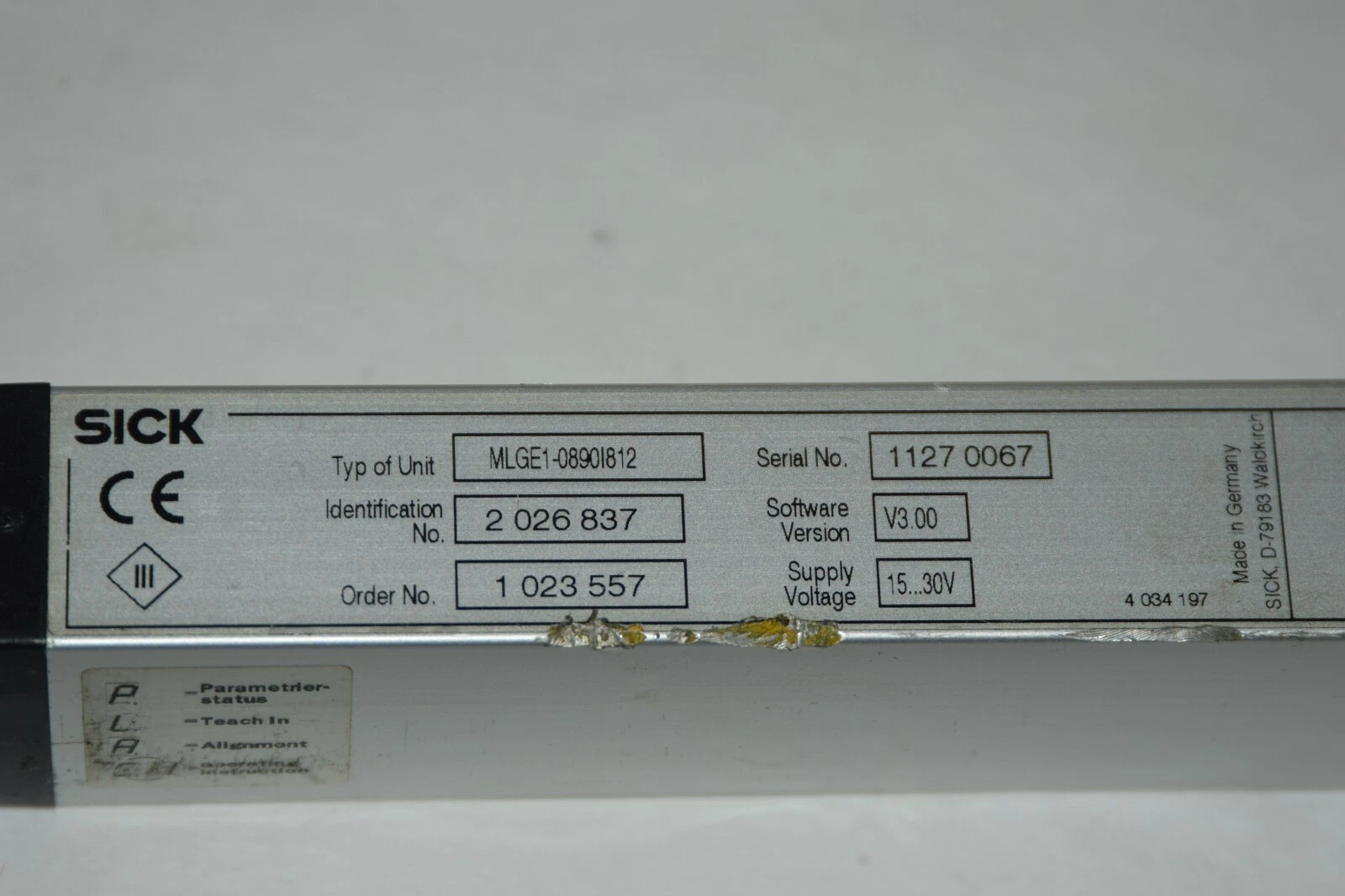 Used SICK Safety Light Curtain MLGE1-0890I812 MLGE10890I812 15-30V 8pin