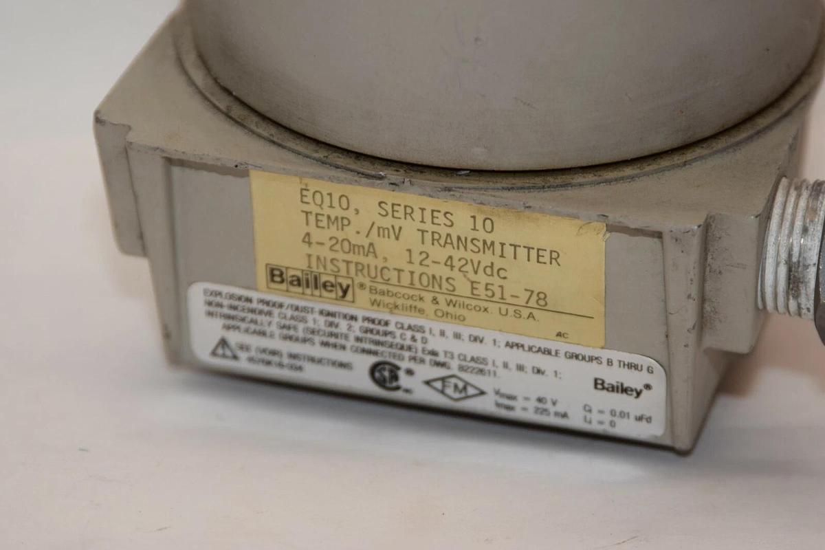 Used BAILEY EQ10 Series 10 E51-78 4-20mA 12-42Vdc Trasmitter