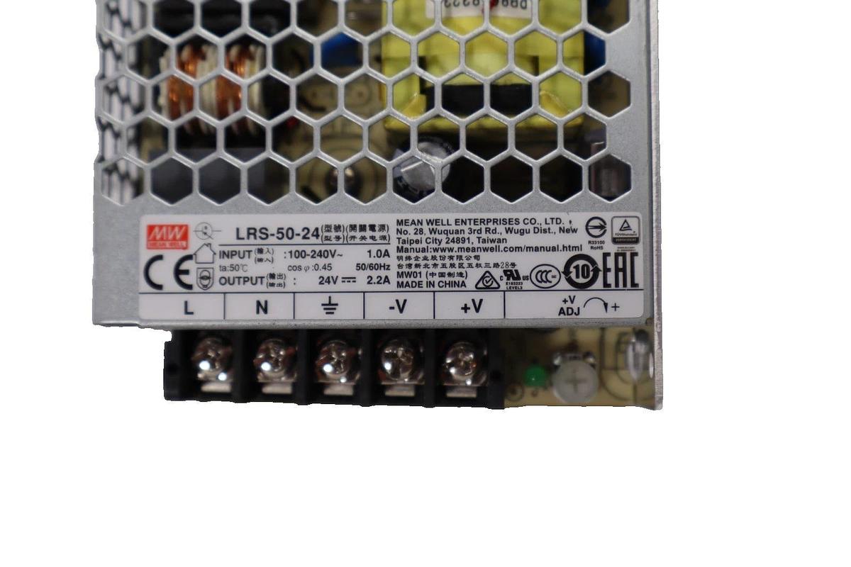 Used MEAN WELL LRS-50-24 , LRS5024 100-240V 1.0/2.2A Power Supply