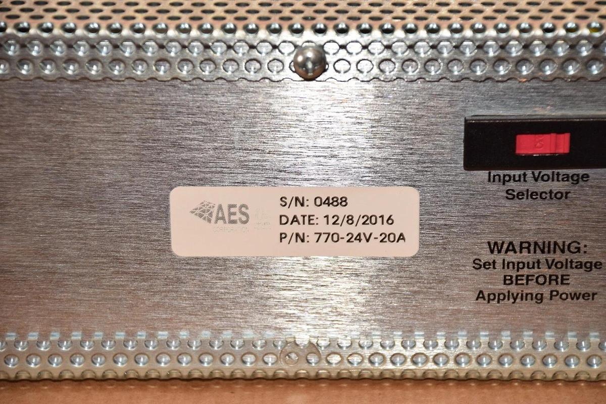 AES Security Products 770 Power Supply 24v 20a 770-24v-20a 110/120v (NEW)