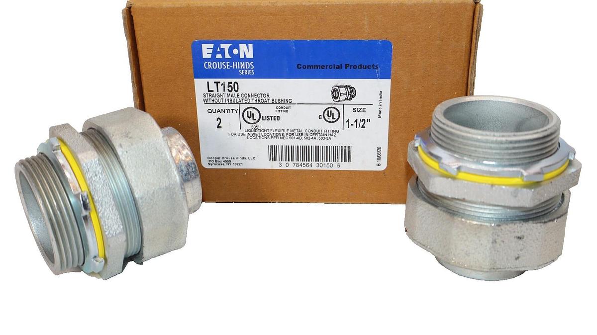 Eaton LT150 1-1/2" Liquidtight Flexible Metal Conduit Fitting (New - Box of 2)