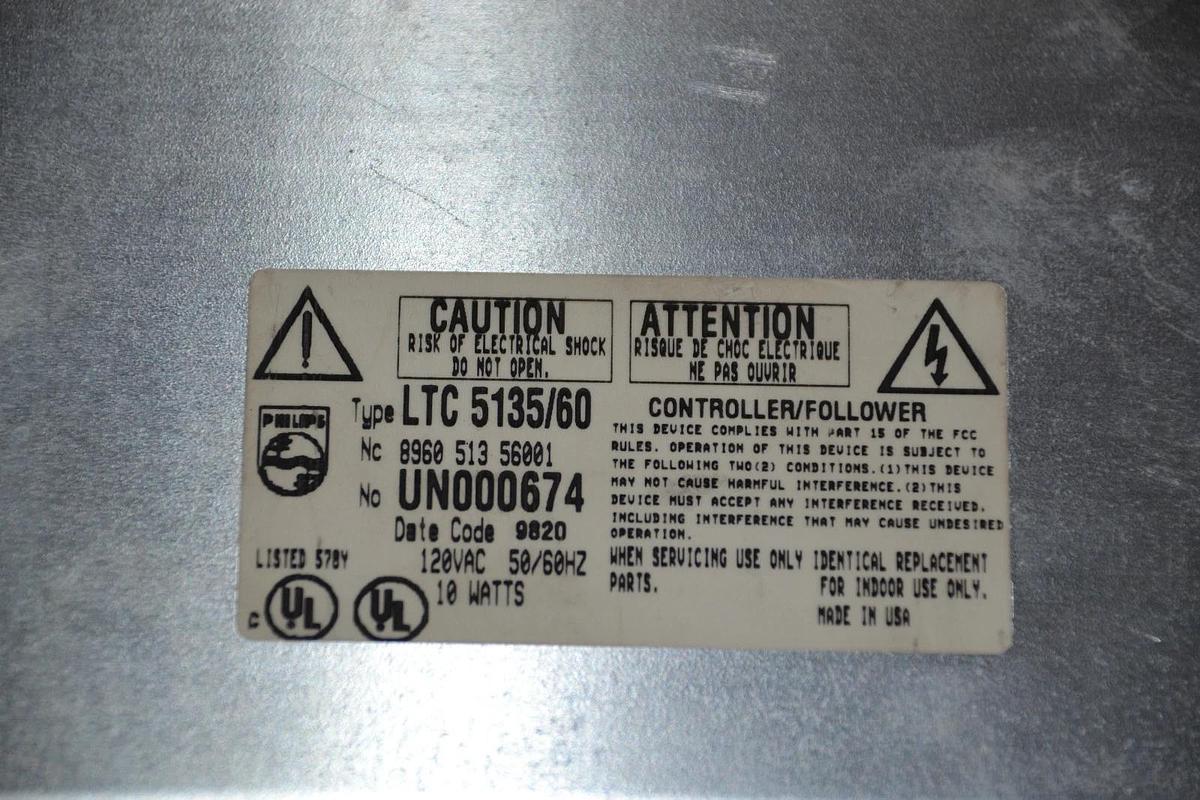 Used PHILIPS SECURITY CAMERA CONTROLS FOLLOWER LTC 5135/60 LTC513560 LTC5135/60