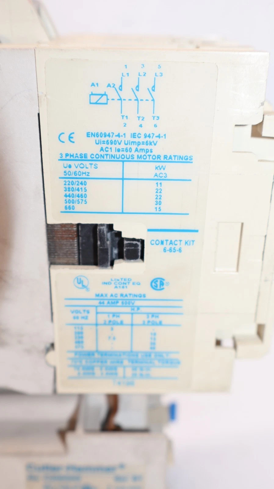 Used Cutler-Hammer Eaton Starter CE15HN3 C306GN3 660V 60A 60 Amp 120v Coil H2014B