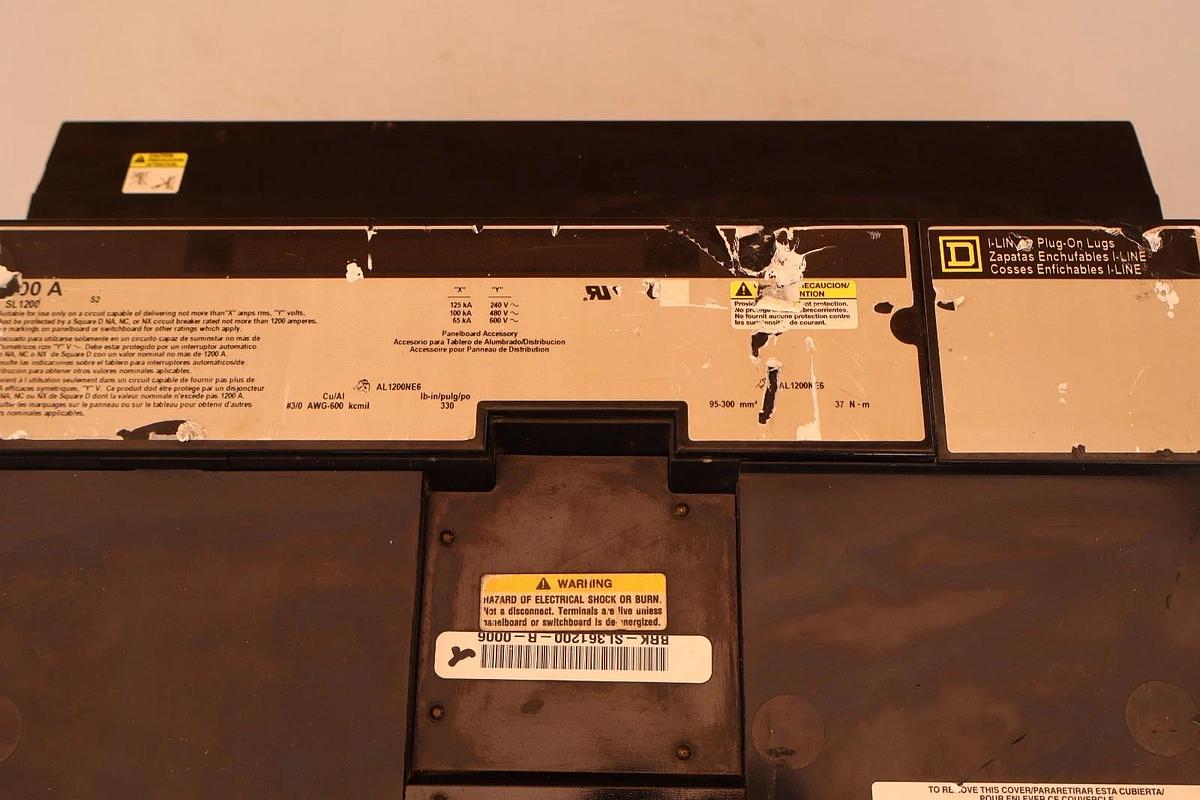 Used Square D Circuit Breaker 1200Amp SL1200 1200A Frame 600V 3Pole