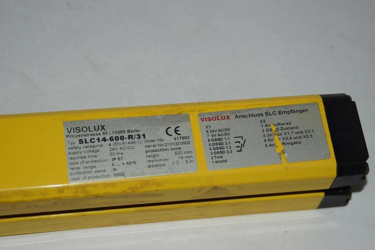 Used PEPPERL + FUCHS Visolux SLC14-600-R/31 417882 Photo Safety Sensor