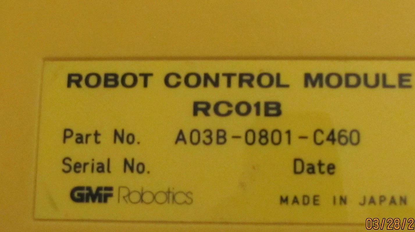 Used GMF ROBOTICS ROBOT CONTROL MODULE RC01B A03B-0801-C460 A03B0801C460