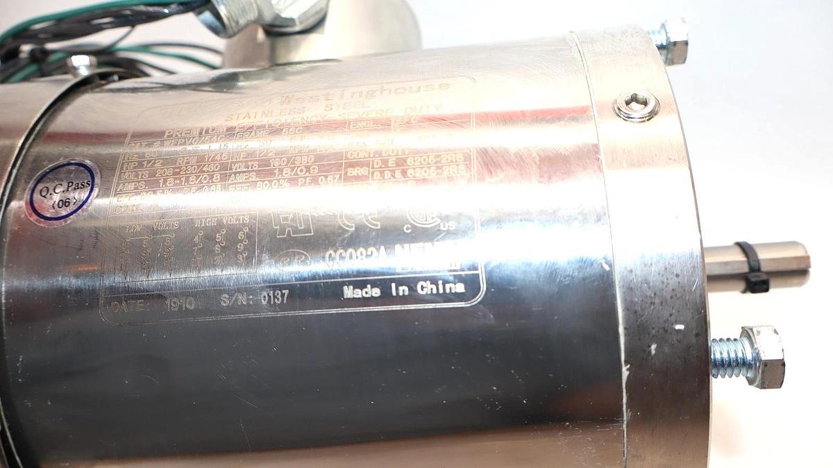 Teco-Westinghouse WFPV0/54C , 56C Frame , CC082A 5/8" Rod Motor (New)