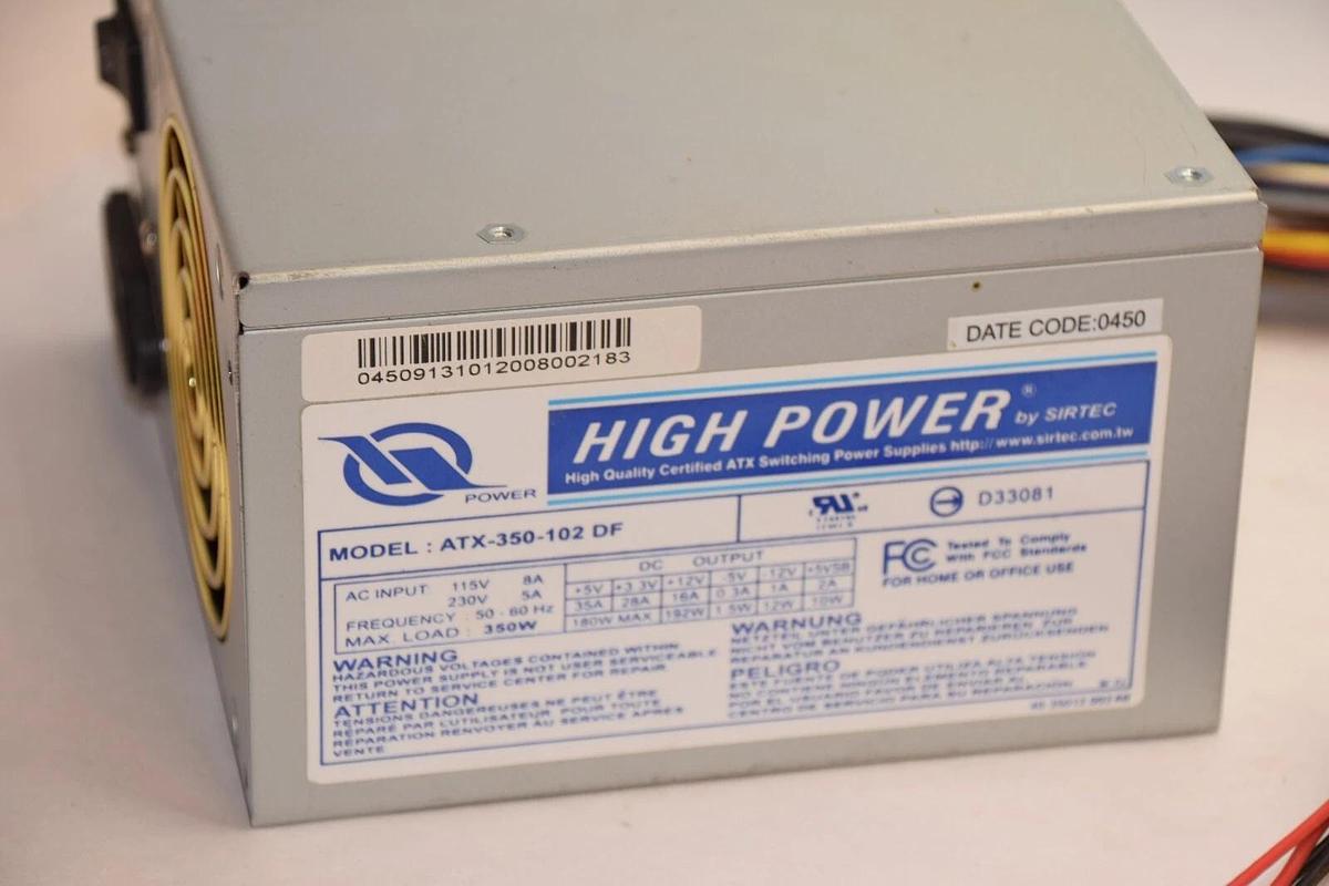 Used SIRTEC ATX-350-102 DF High Power ATX Switching Power Supply 350W