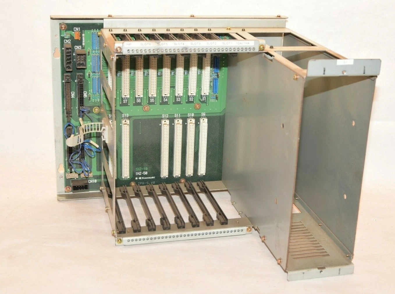 Used KAWASAKI 8 Slot PLC Rack Chassis 1HZ-50 TPB-S.V0 Backplane Board