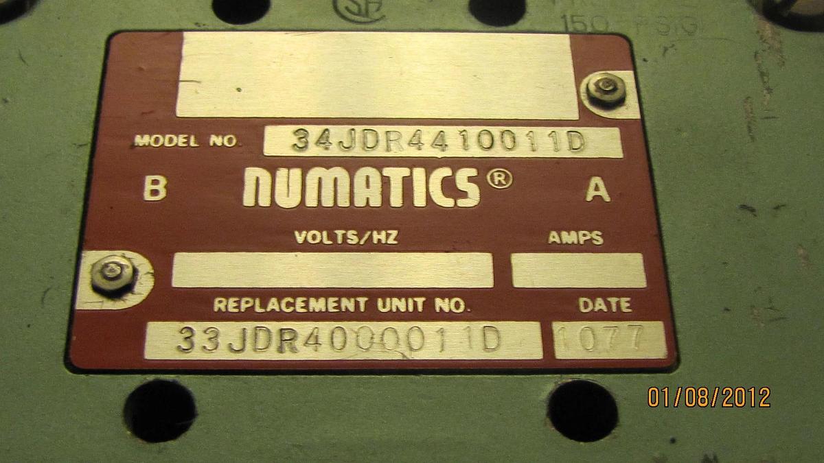 Used NUMATICS VALVE 34JDR4410011D repl# 33JDR4000011D