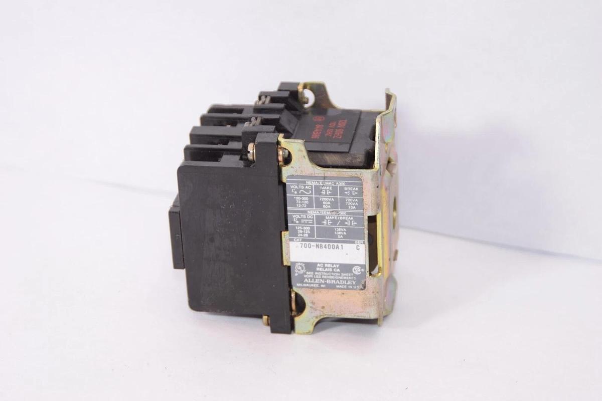 Used ALLEN BRADLEY 700-NB400A1 Series C Type N Relay 120V Coil