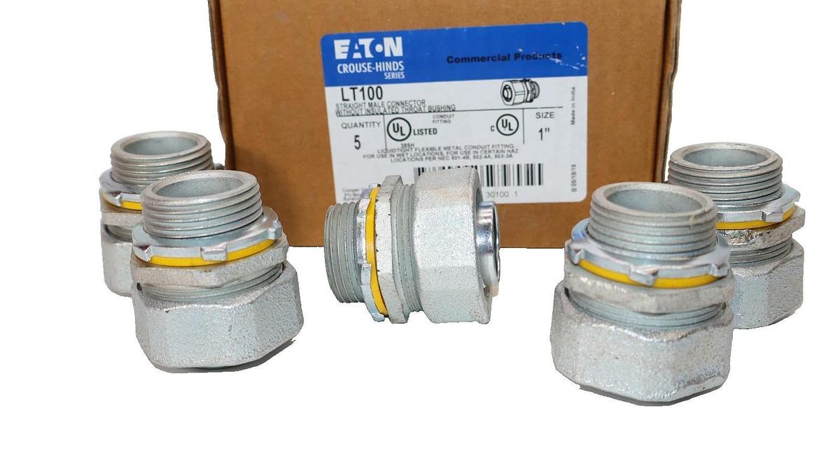 Eaton LT100 1" Liquidtight Flexible Metal Conduit Fitting (New - Box of 5)