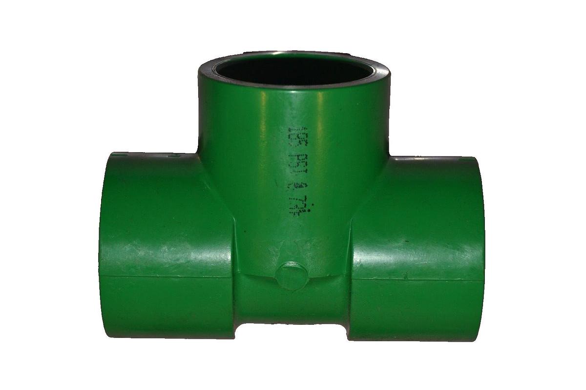 Nibco CHEM-AIRE 1-1/2" T fitting  SCH-80 PVC GREEN T-FITTING FITTINGS 1.5" 11/2"