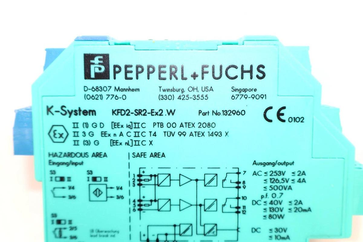 Used Pepperl + Fuchs Isolation Switch Amplifier KFD2-SR2-Ex2.W , 132960 K-System
