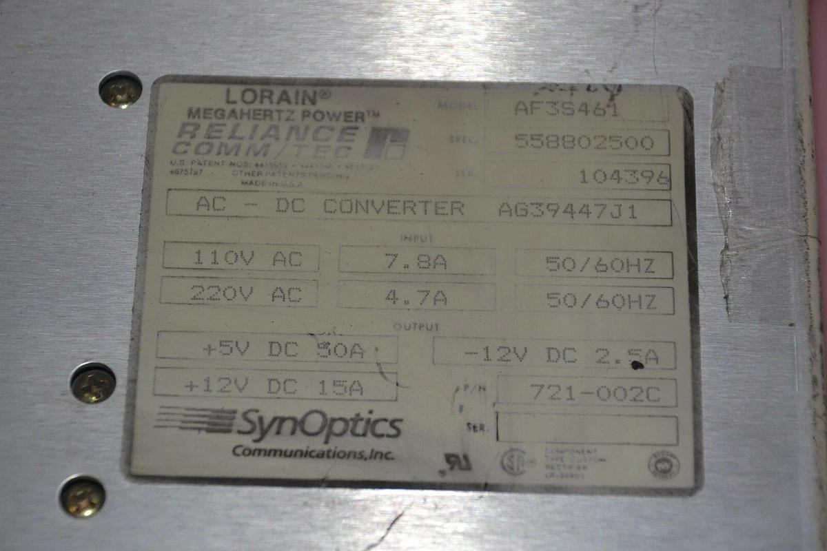 Used RELIANCE LATTISNET Model 3002 LORAIN 460w POWER SUPPLY AF3S461 110/220V