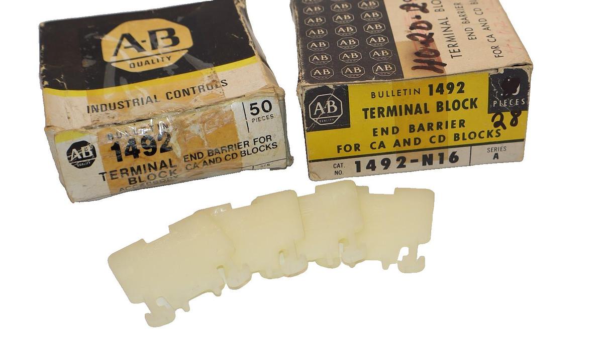 Allen Bradley Terminal End Barrier 1492-N16 Series A (New Lot of 44)