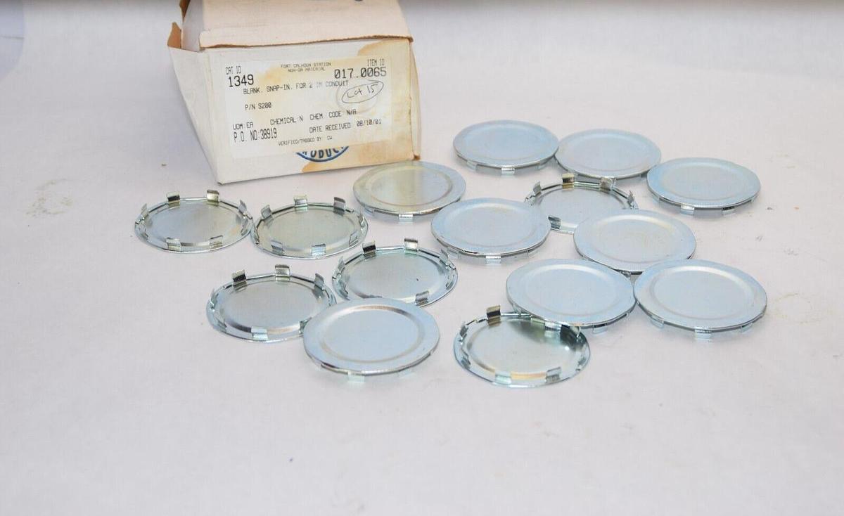 (NEW - Box of 15) APPLETON S-200 2" Steel Snap-In Blanks