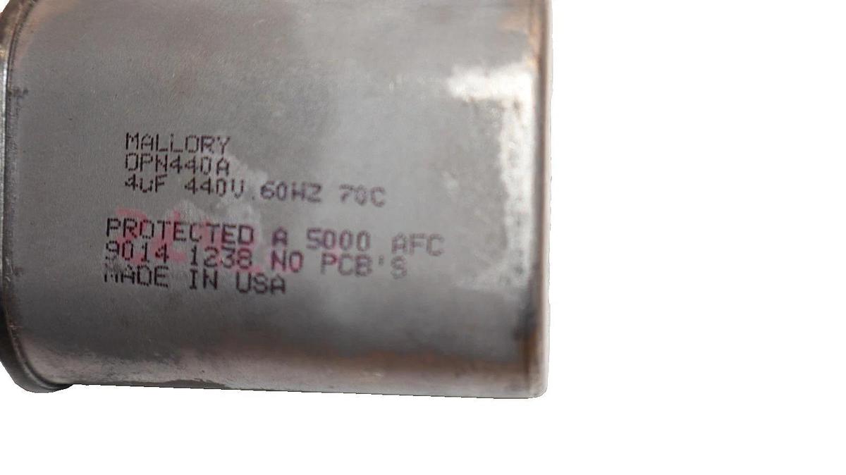 Mallory OPN440A , OPN440 4uF 440V 60Hz Capacitor