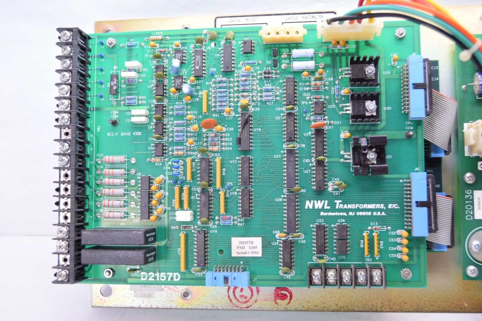 Used NWL Transformers Inc. D2157D Signal Optimizer PCB Circuit Board w/ D20136
