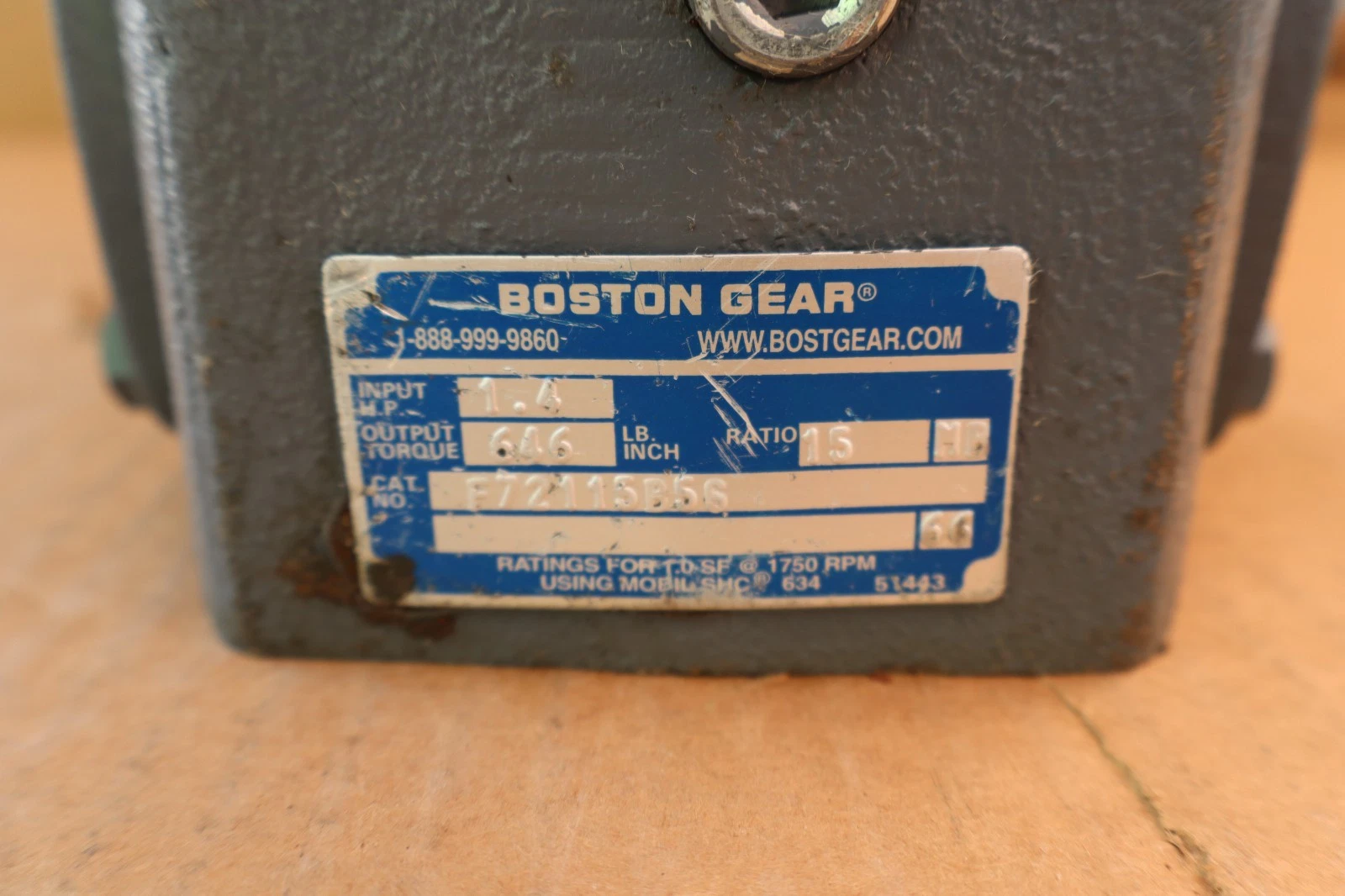 Boston Gear Box Speed Reducer F721-15-B5-G F72115B5G Ratio 15 1.4hp R *Reburb*
