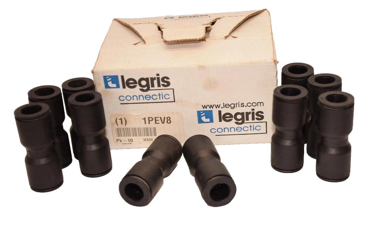 (10) LEGRIS 1/2" 1PEV8 Straight Union Fitting  NEW