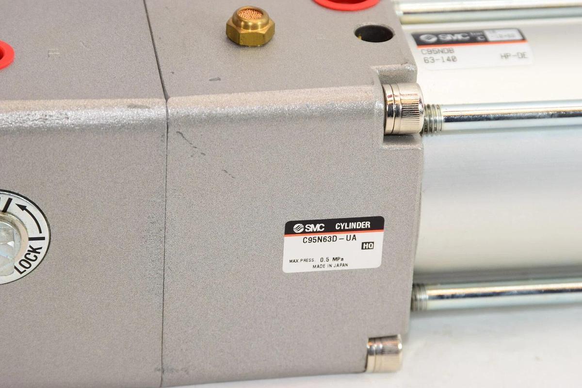 (NEW) SMC C95N63D-UA C95NDB63-140 Lock-Up Unit & Tie Rod Cylinder