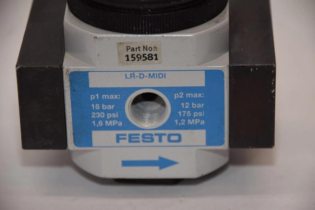 (NEW) FESTO 159581 LR-D-MIDI 12/16 bar 230/175 psi Pressure Regulator