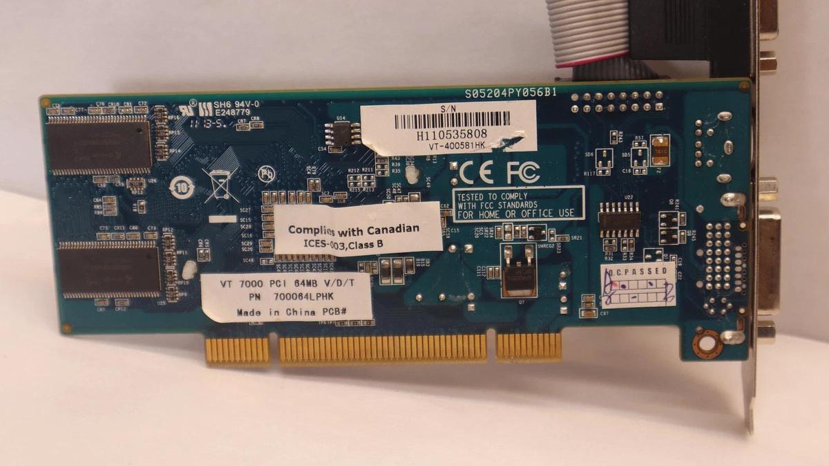 Used VT 7000 VT-400581HK VISION TEK 64MB DDR SDRAM pci video card VGA and DPI USED