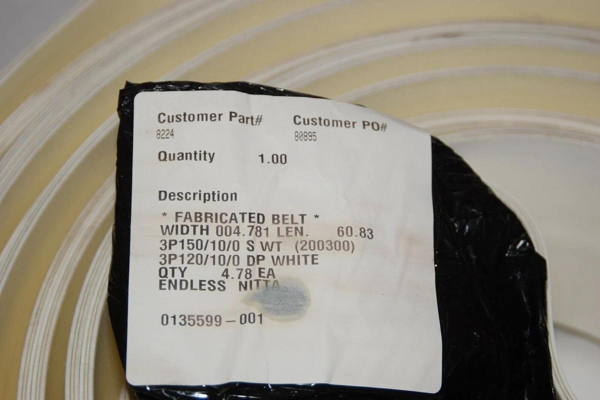 Fabricated Belt Endless Nitta 3P150/10/0 S WT 4.781 x 60.83 3P120/10/0 DP White