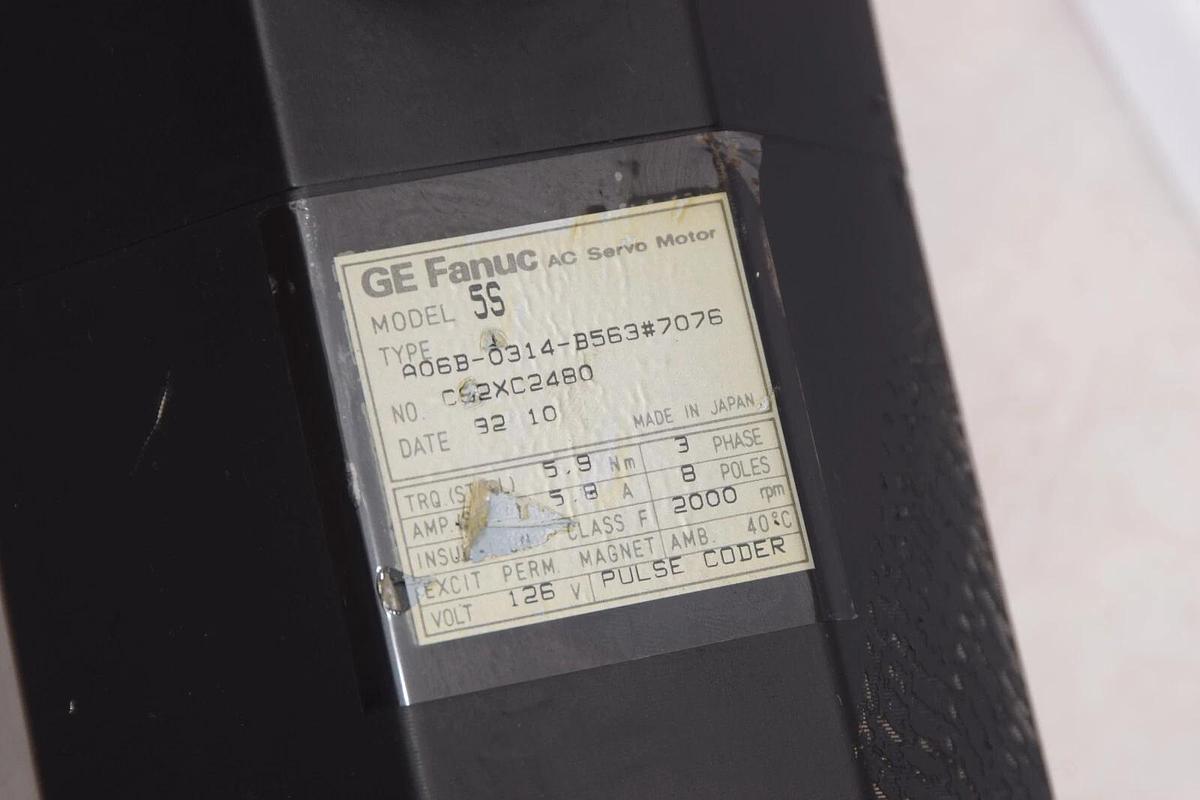 Refurbished GE FANUC A06B-0314-B563#7076 Model 5S 2000rpm 5.8A Servo Motor