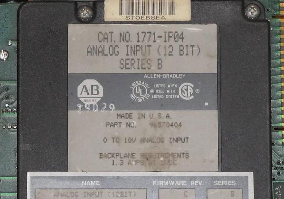 Used Allen Bradley 1771-IF04, ser B, Analog Input, 1771 IF04, 1771IF04