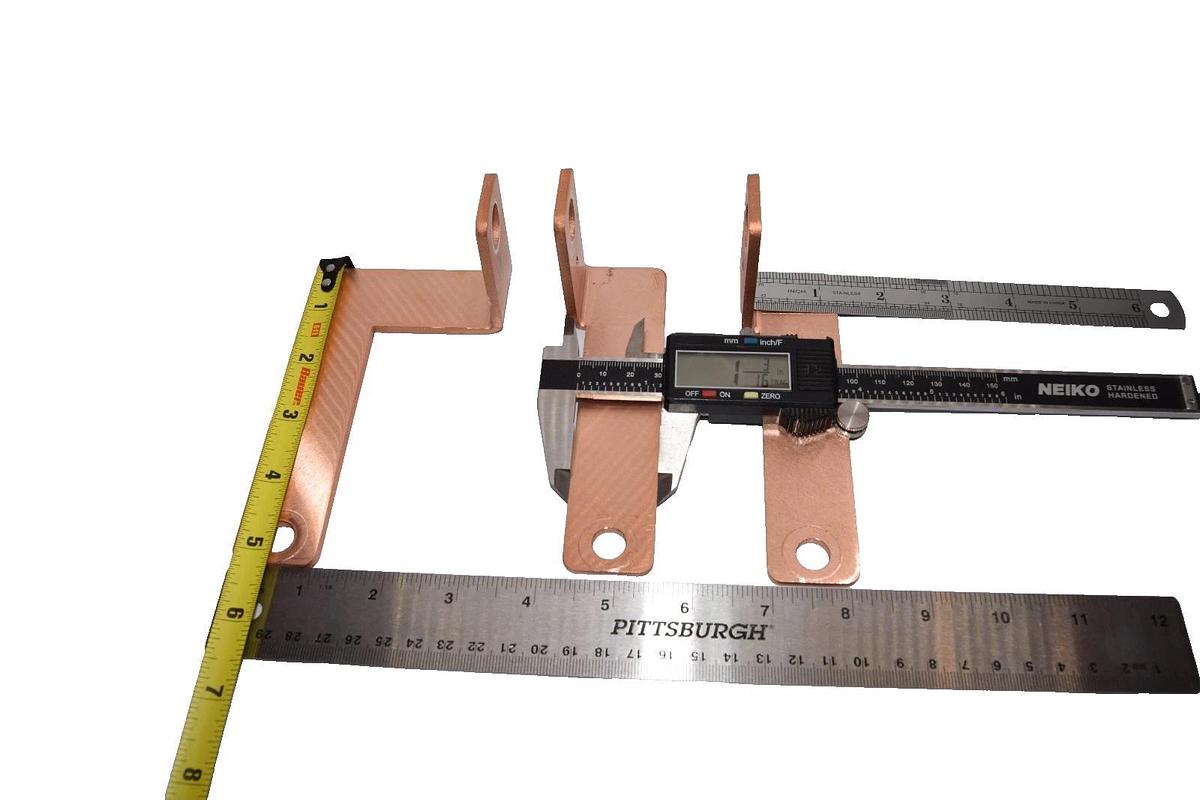 Used Buss Bar 5" x 2" x 5/32" Copper (Lot of 3)