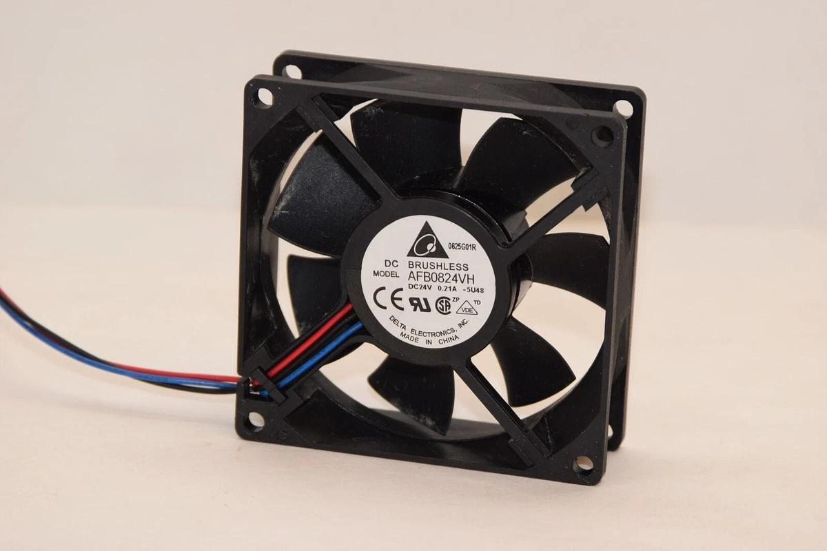 Used DELTA ELECTRONICS AFB0824VH 24Vdc 0.21A 2 Pin DC Brushless Cooling Fan