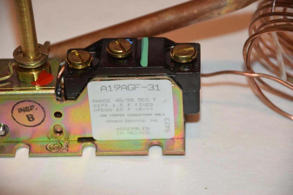 NEW JOHNSON CONTROLS A19AGF-31C A19AGF31C 40/90 DEG 5' CAP TEMPERATURE CONTROL
