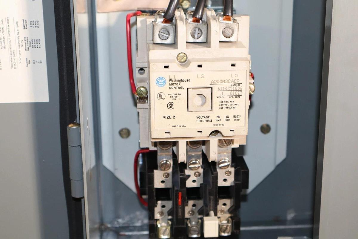 Westinghouse Motor Control Starter Disconnect Size Sz 2 A206J2MGAC 50a 25hp NOS