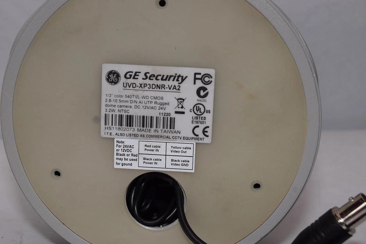 GE General Electric UVD-XP3DNR-VA2 1/3" 12Vac 24V Dome Security Camera (NOS)